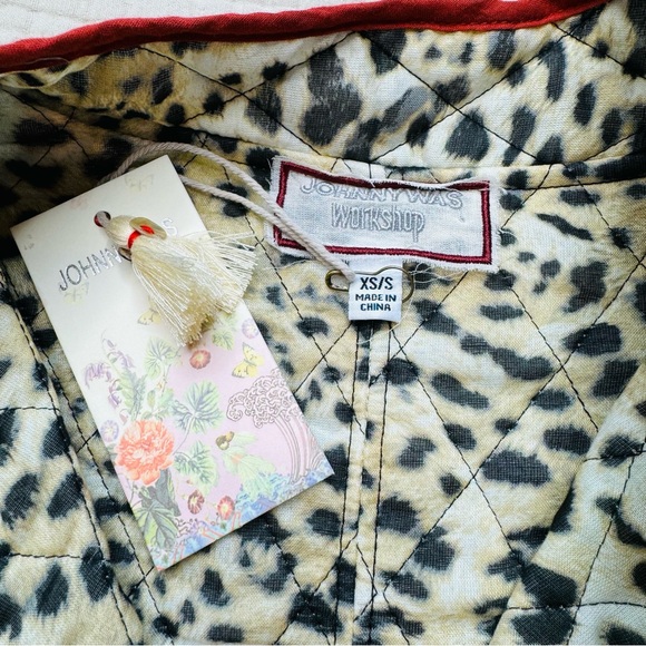 Johnny Was Liliana Quilted Pocket Coat Jacket Leopard Print Animal Cheetah XS/S - Picture 10 of 16
